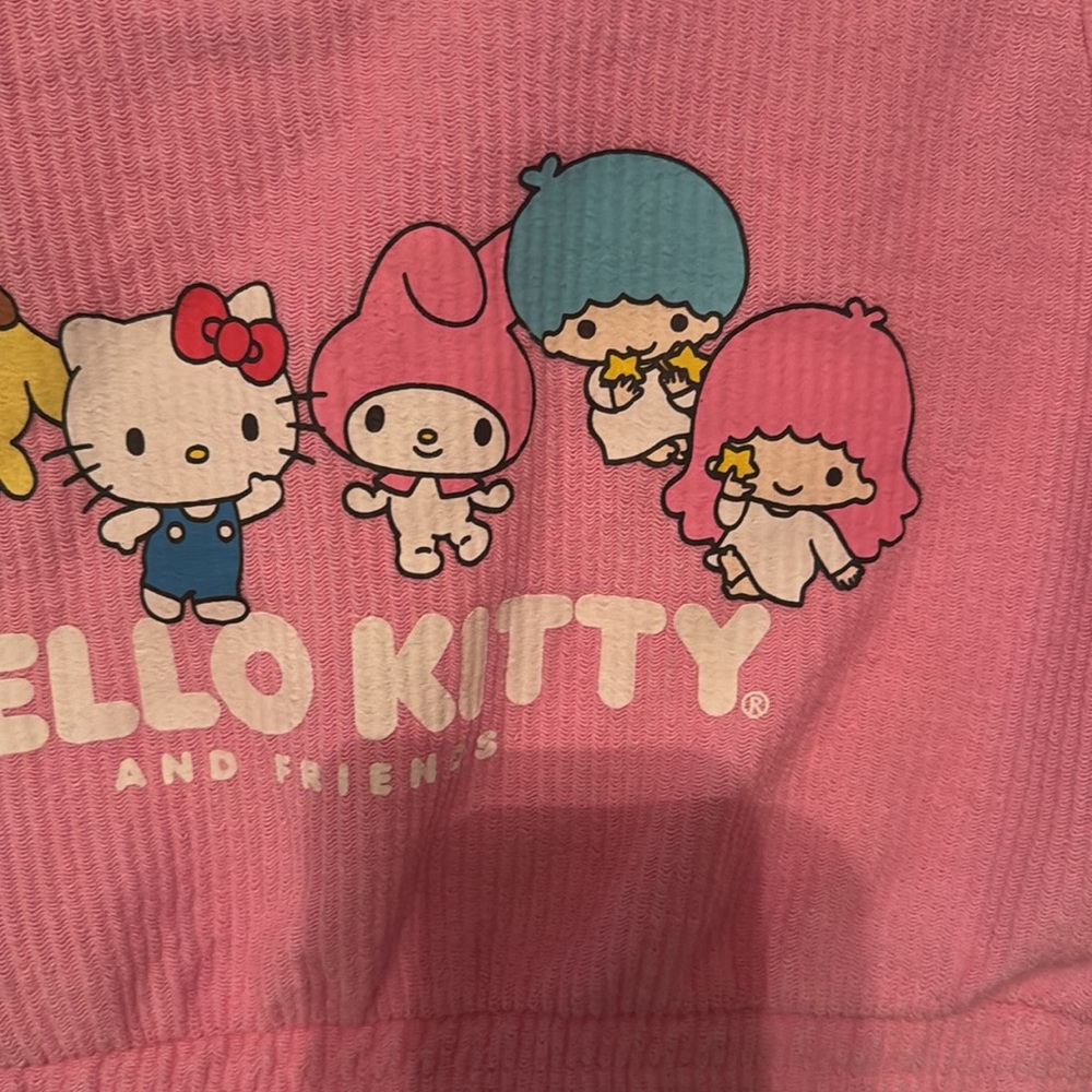 Sanrio Hello Kitty Pink Graphic Crop Top and Shorts - Picture 4 of 11